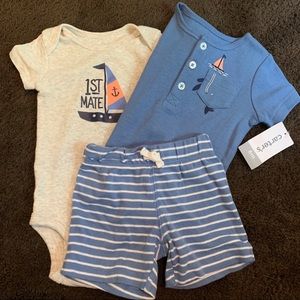 3Pc Carter’s Sail Whale Outfit
